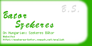 bator szekeres business card